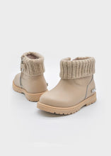Load image into Gallery viewer, Baby Leather And Knit Biker Ankle Boots