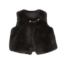 Load image into Gallery viewer, Gold Button Fur Vest
