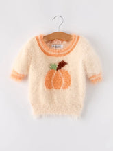 Load image into Gallery viewer, Short Sleeve Pumpkin Sweater