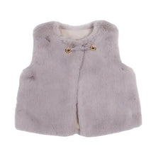 Load image into Gallery viewer, Gold Button Fur Vest