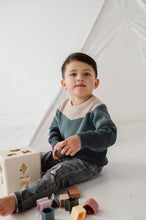 Load image into Gallery viewer, Color Block Knit Sweater - Blue