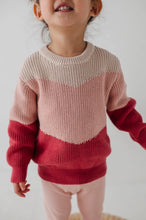 Load image into Gallery viewer, Color Block Knit Sweater - Rose