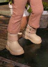 Load image into Gallery viewer, Baby Leather And Knit Biker Ankle Boots