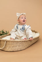 Load image into Gallery viewer, Embroidered Flowers Romper w/ Headband