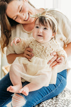 Load image into Gallery viewer, Crochet Flowers Tulle Dress w/ Headband