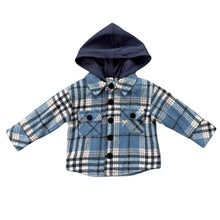 Load image into Gallery viewer, Blue Hooded Shacket