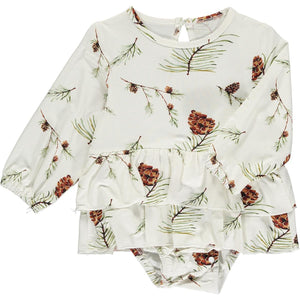 Botanicals Pine Cones Onesie Dress