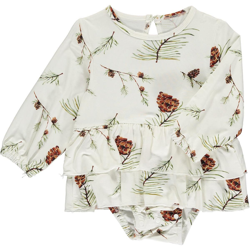 Botanicals Pine Cones Onesie Dress