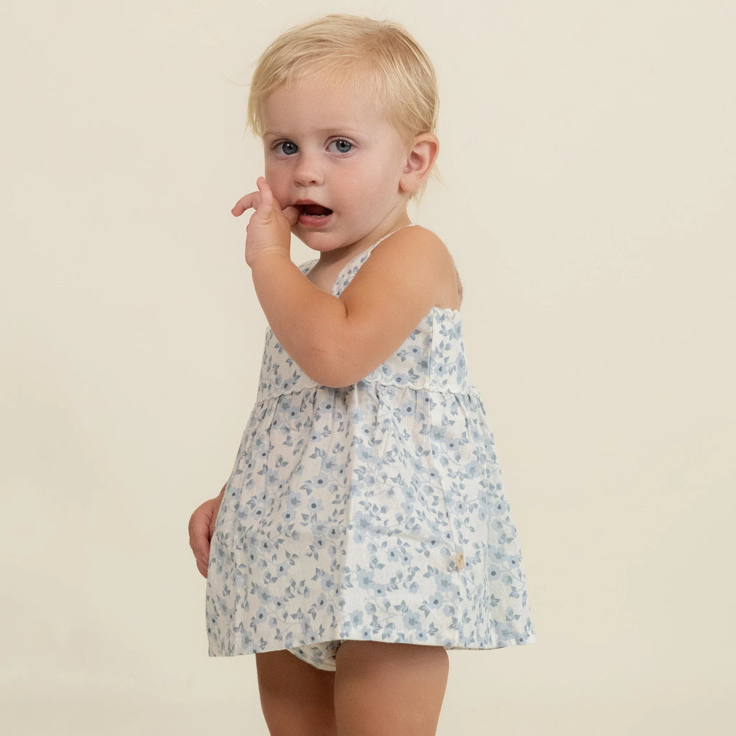 Blue Vines Top & Bloomer Set