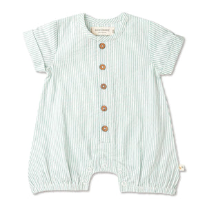 Green Striped Bubble Romper