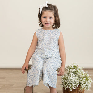 Blue Vines Top & Pants Set