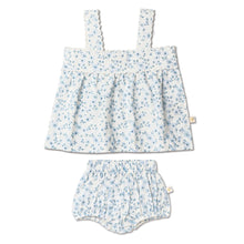 Load image into Gallery viewer, Blue Vines Top &amp; Bloomer Set
