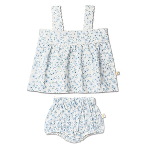 Blue Vines Top & Bloomer Set