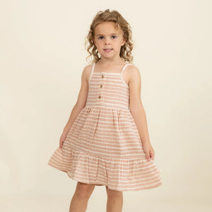 Dash Lines Tiered Dress