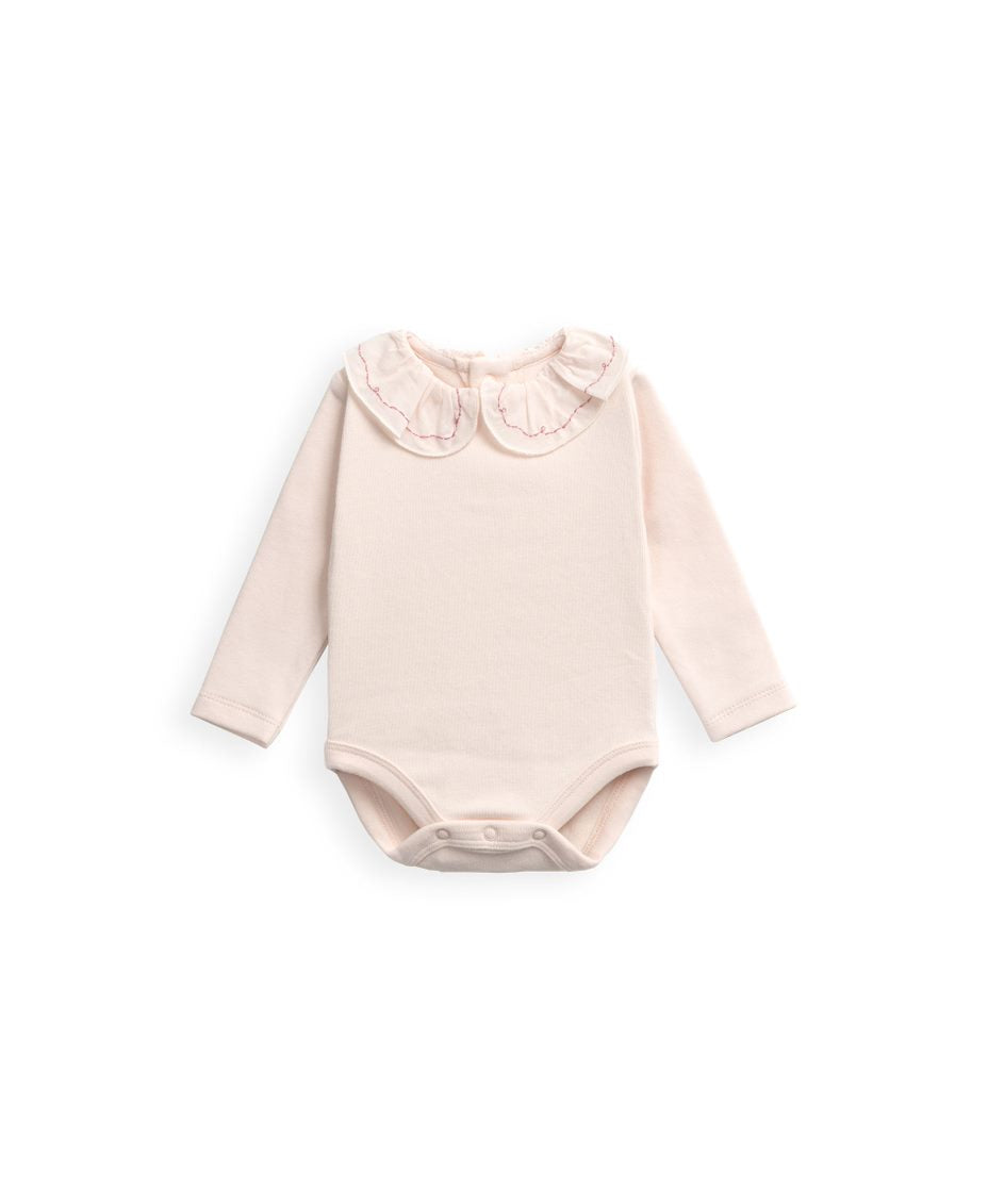 Blush Ruffle Collar Bodysuit