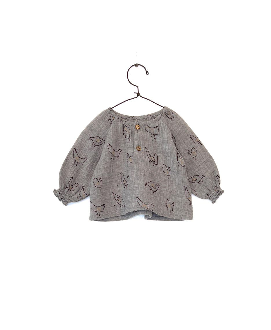 Chickens Print Woven Top