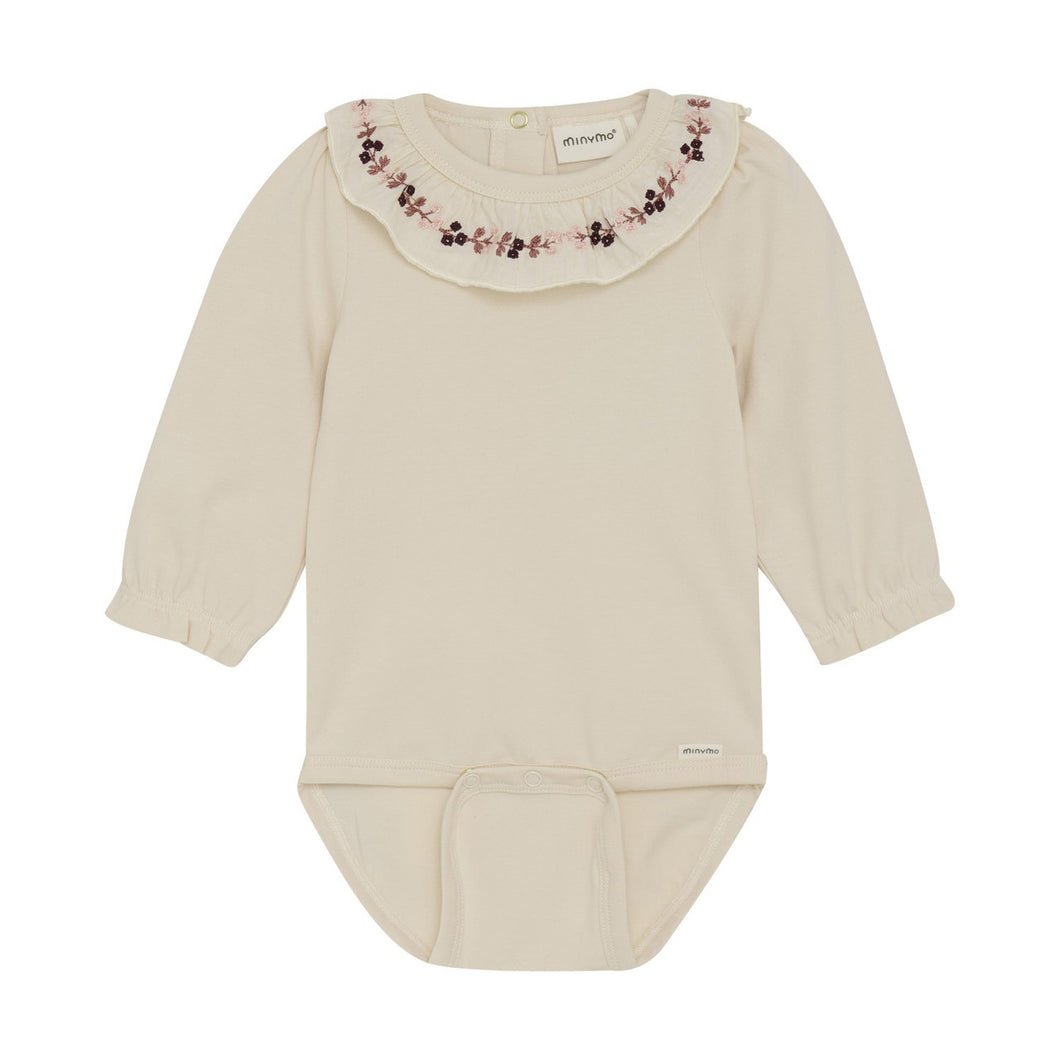 Ruffle Collar Long Sleeve Onesie
