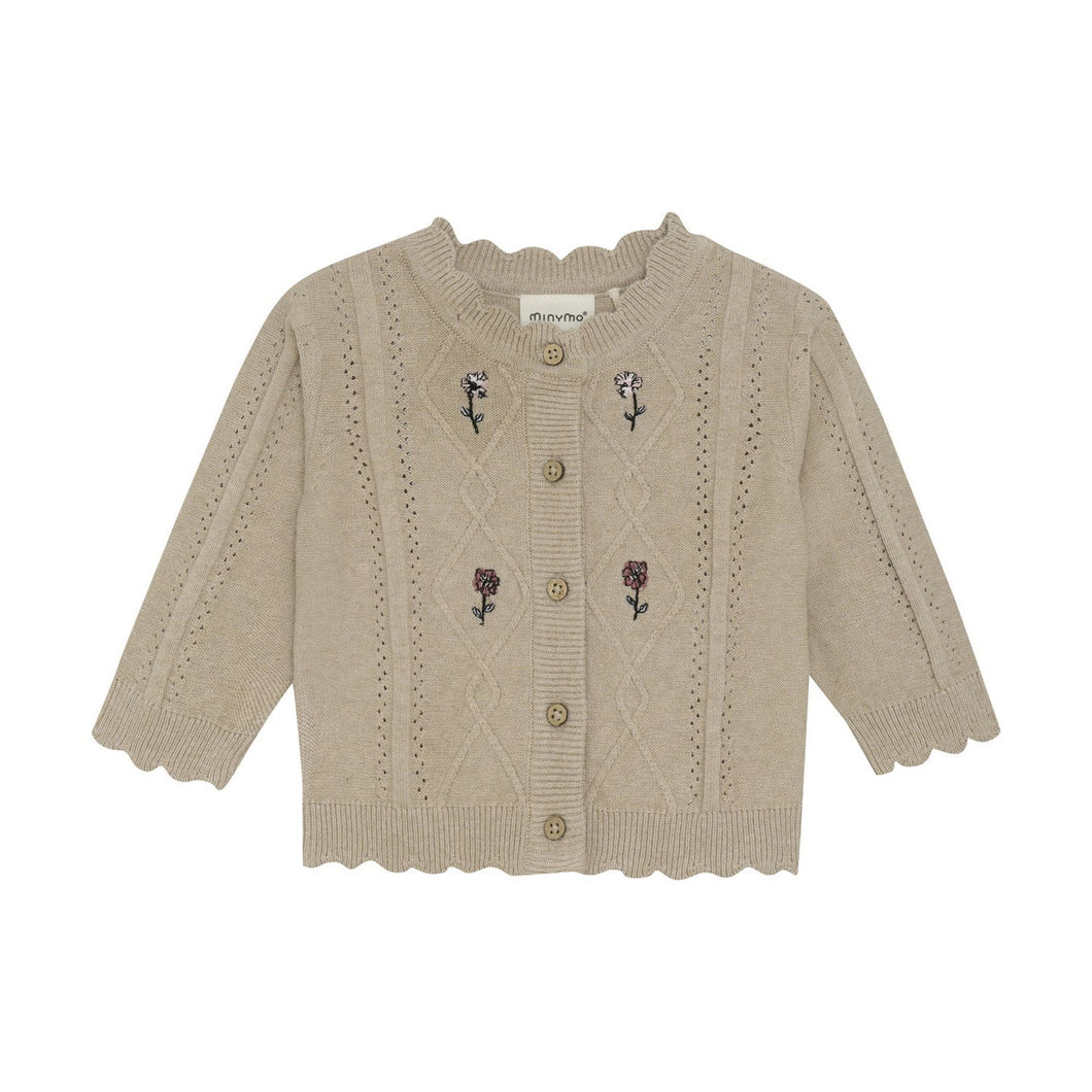 Pointelle Cardigan wth Flowers