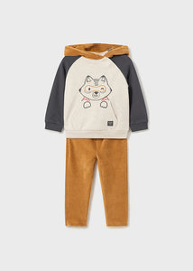 Raccoon Sweatshirt & Corduroy Pant Set