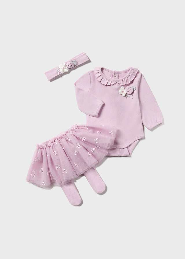 Violet Flower Bodysuit & Tutu Set