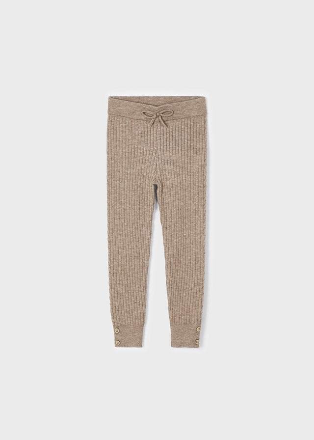Button Detail Ribbed Leggings