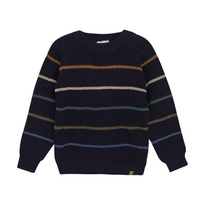 Navy Striped Knit Sweater