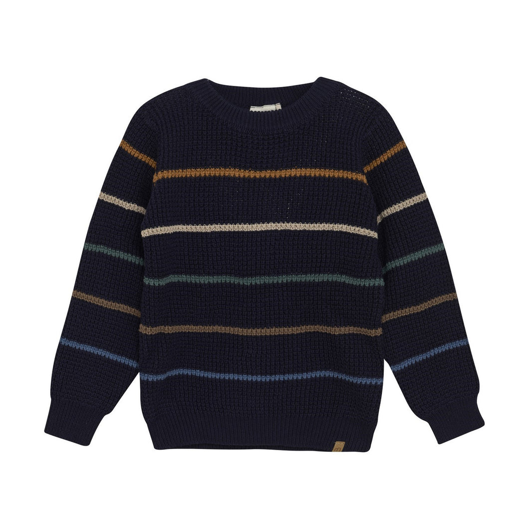Navy Striped Knit Sweater