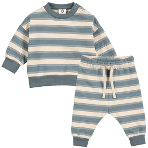 Boys Striped Sweatpant Set