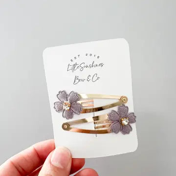 Double Gem Flower Clips