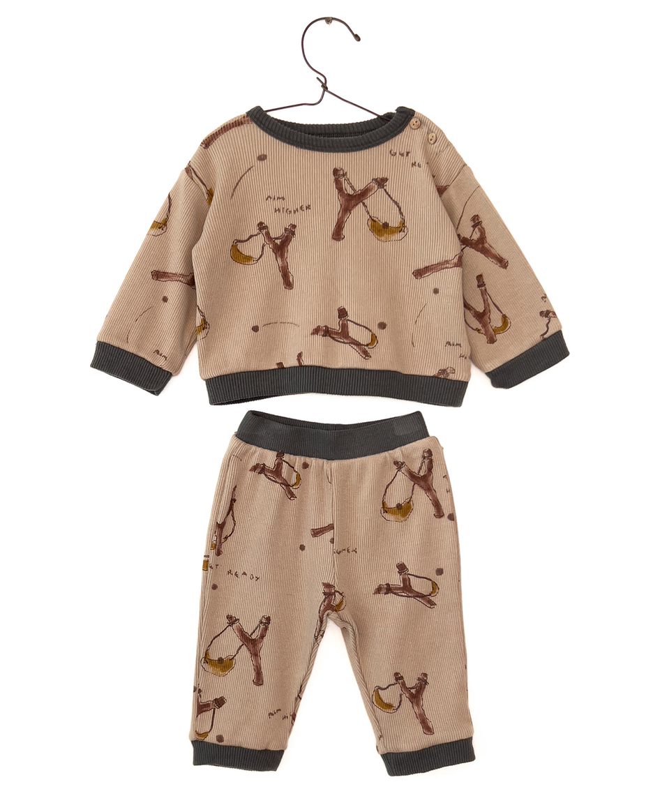 Slingshot Print Ribbed Lounge Set