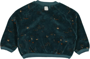 Green Cotton Velvet Sweatshirt