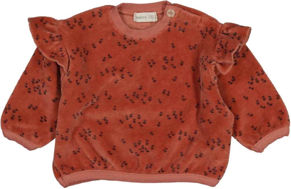 Pink Cotton Velvet Sweatshirt