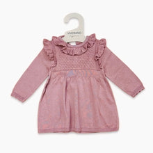 Load image into Gallery viewer, Pointelle Vintage Rose Baby Sweater Dress
