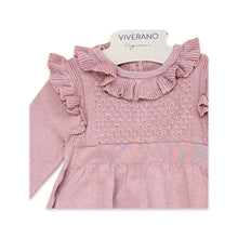 Load image into Gallery viewer, Pointelle Vintage Rose Baby Sweater Dress
