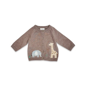 Elephant Giraffe Cardigan Sweater