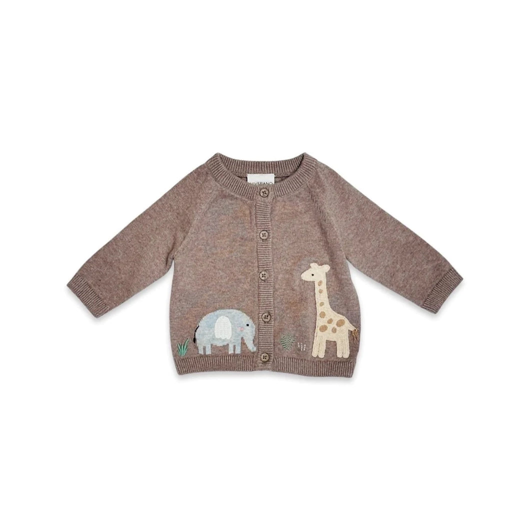 Elephant Giraffe Cardigan Sweater
