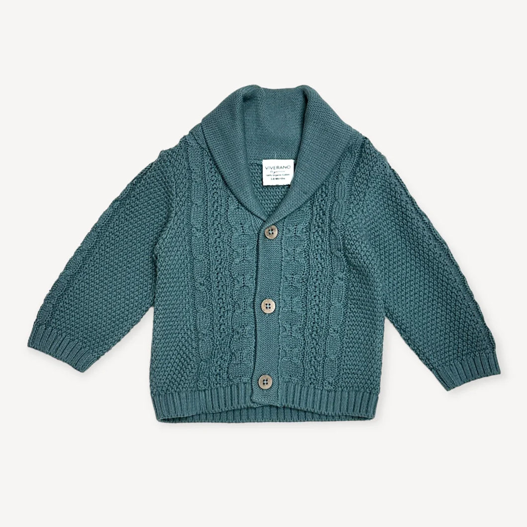 Shawl Collar Cable Sweater
