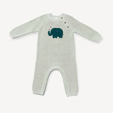 Load image into Gallery viewer, Elephant Jacquard Knit Baby Jumpsuit
