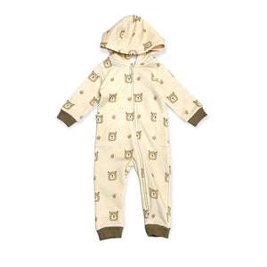 Hooded Zipper Fleece Romper