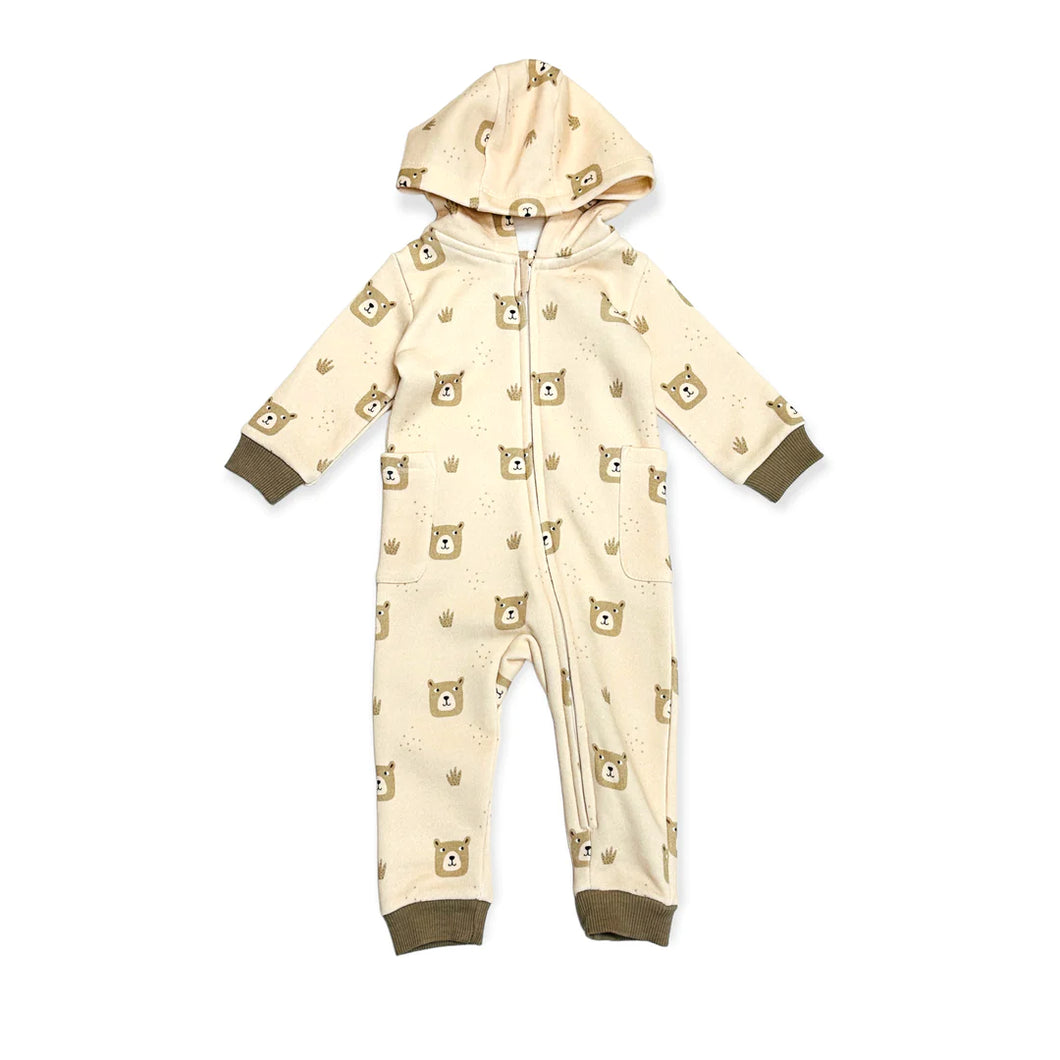 Hooded Zipper Fleece Romper