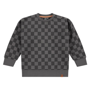 Charcoal Checkered Sweatshirt