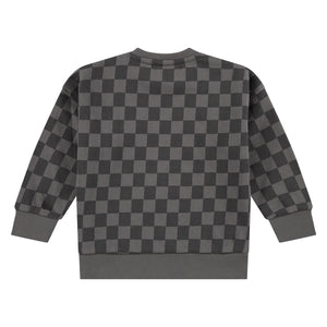 Charcoal Checkered Sweatshirt