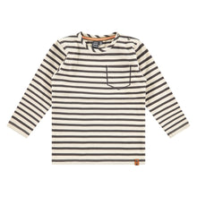 Load image into Gallery viewer, Grey Stripe Long Sleeve w/ Pocket
