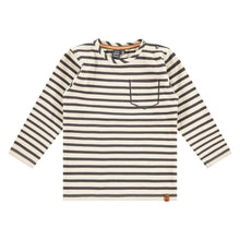 Load image into Gallery viewer, Grey Stripe Long Sleeve w/ Pocket
