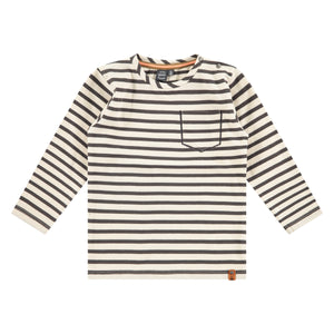 Grey Stripe Long Sleeve w/ Pocket