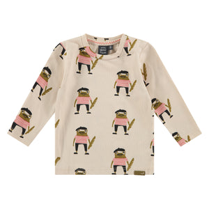 French Frogs Print Long Sleeve Tee