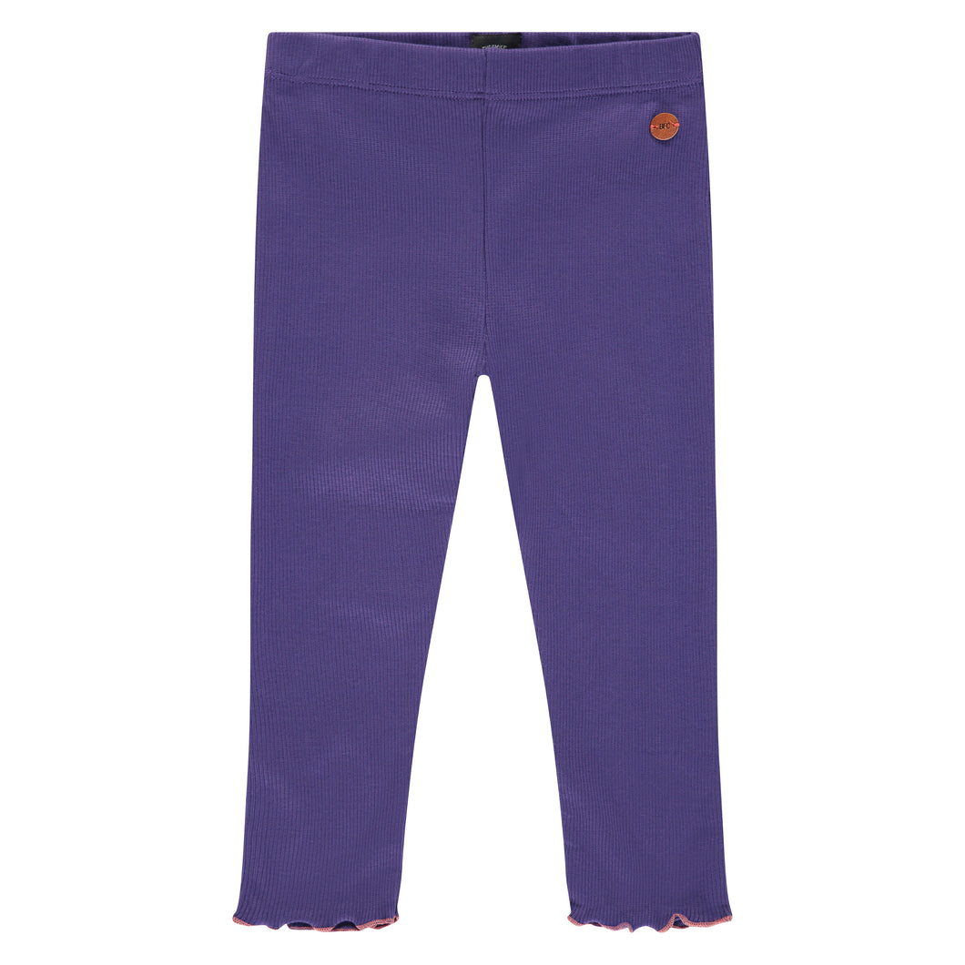 Purple Ribbed Leggings