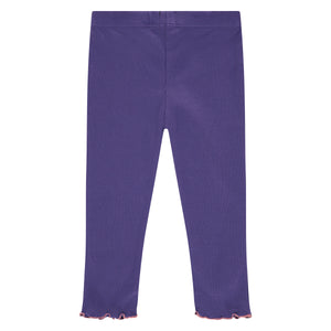 Purple Ribbed Leggings