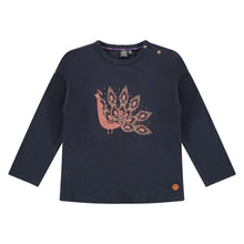 Load image into Gallery viewer, Navy Peacock Long Sleeve Top
