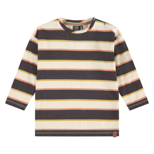 Boys Dark Grey Stripe Long Sleeve